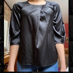 Vince Black Silk Blouse